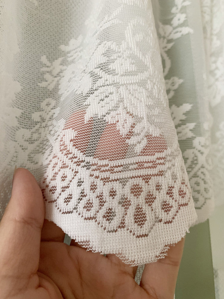Vintage Floral Lace Tie-Up Shade – French Cottage Style
