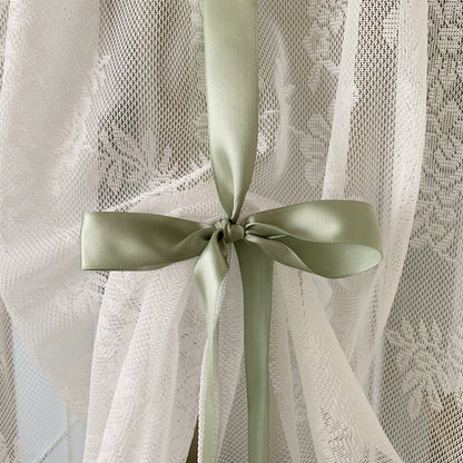 Vintage Floral Lace Tie-Up Shade – French Cottage Style
